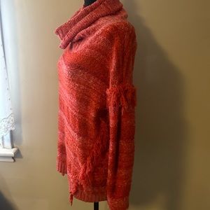 Orange oversized turtle neck sweater